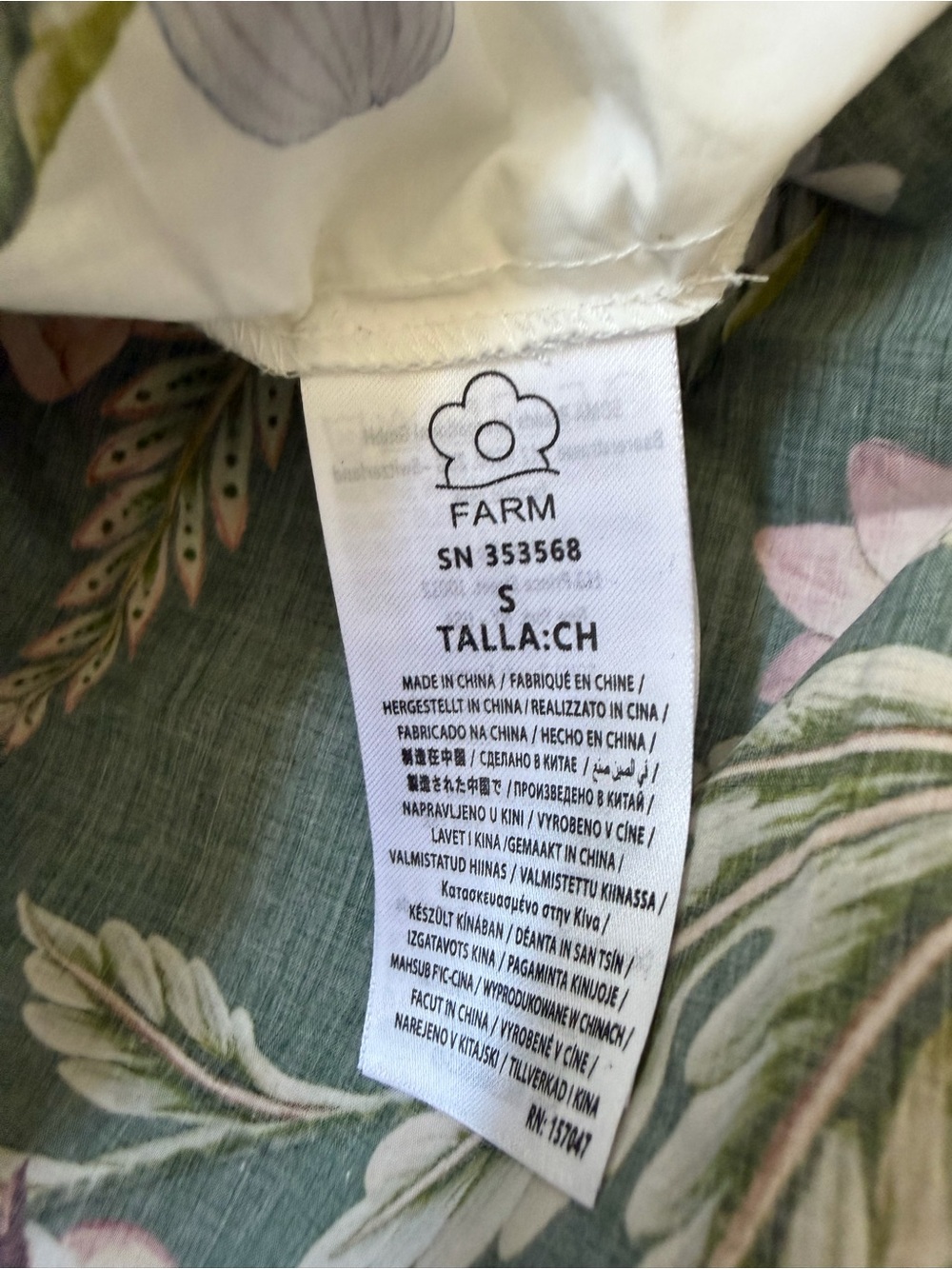FARM Rio Green Floral Maxi Dress with Cream Trim - Picture 7 of 7
